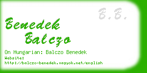 benedek balczo business card